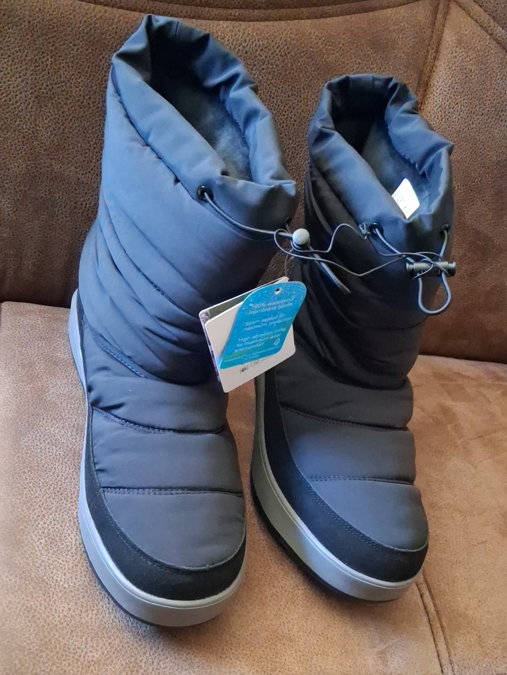 Ozark Trail Men's Black Winter Puffer Boots with Toggle Size 12